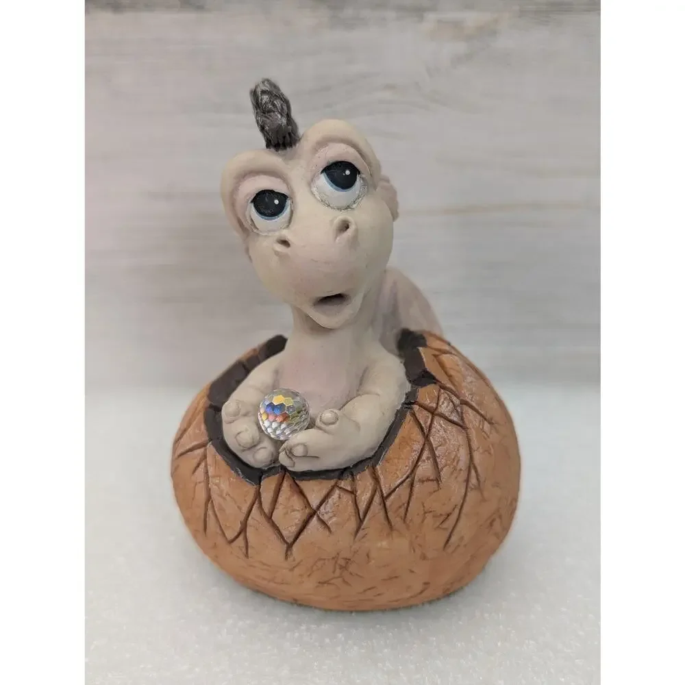 Vintage Panton‎ Tokkel Dragon Baby Figurine 1988 Made in England Crystal Resin